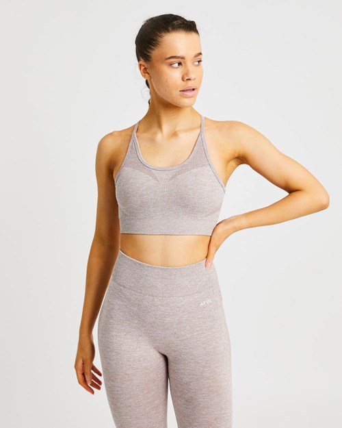AYBL Motion Seamless Sports Bra Beige | FUNQHS-186