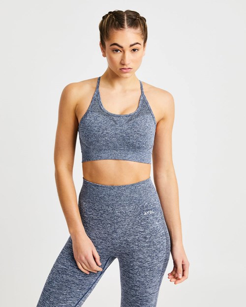 AYBL Motion Seamless Sports Bra Marineblå | FLHIQE-517
