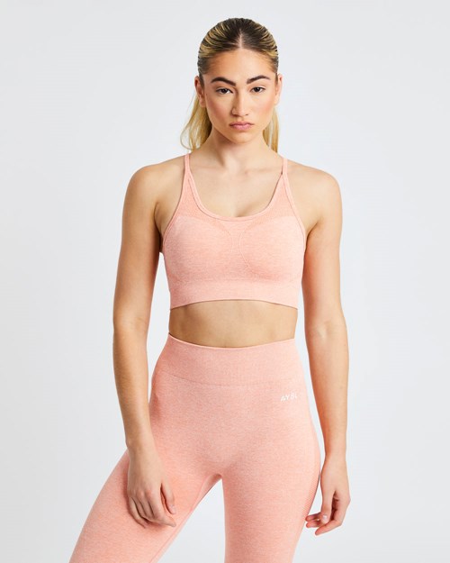 AYBL Motion Seamless Sports Bra Peach Marl | CTVAQS-178