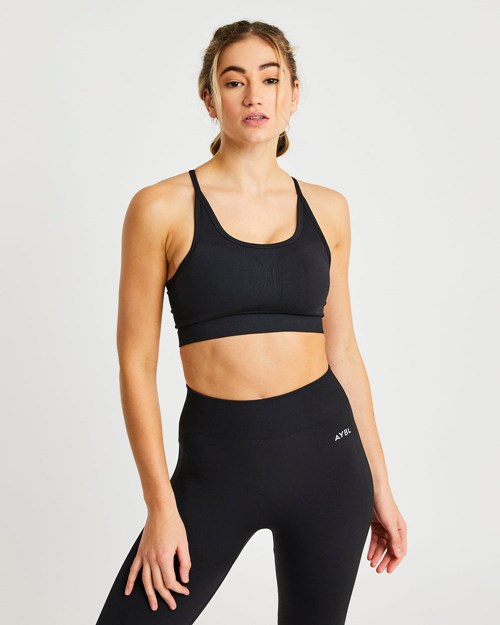 AYBL Motion Seamless Sports Bra Svarte | XZOBNR-437