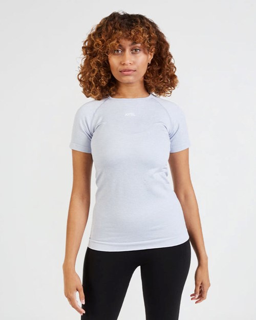 AYBL Motion Seamless T Shirt Blå | GNWPME-632