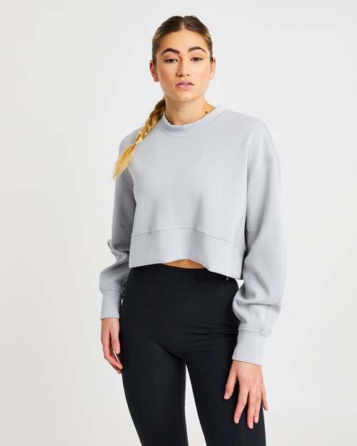 AYBL Oversized Crop Jumper Grå | ZKWRBD-476