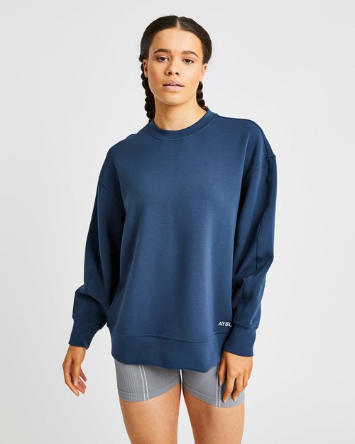 AYBL Oversized Jumper Marineblå | FROBJK-503