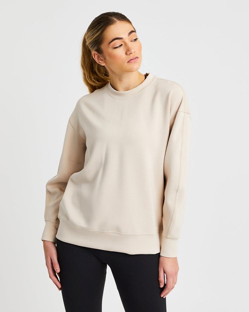 AYBL Oversized Jumper Pisket Krem | EOMCIY-370