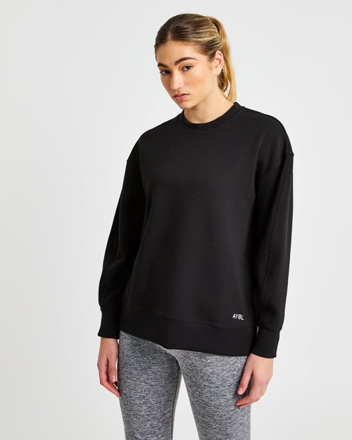 AYBL Oversized Jumper Svarte | QFLXKW-463