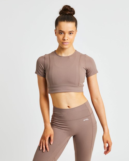 AYBL Pace Crop Top Brune | KBSQOE-132