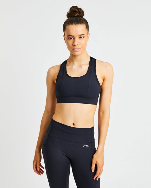 AYBL Pace Sports Bra Svarte | WYLKHG-235