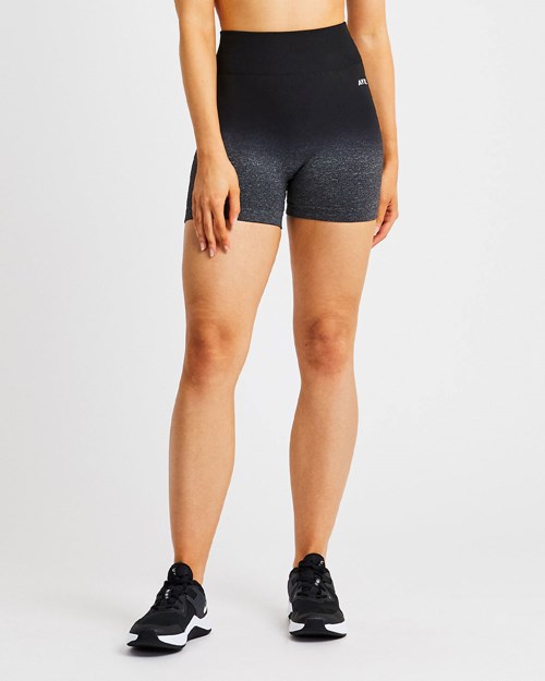 AYBL Pulse Ombré Seamless Shorts Black/Grey | ULXWKN-469