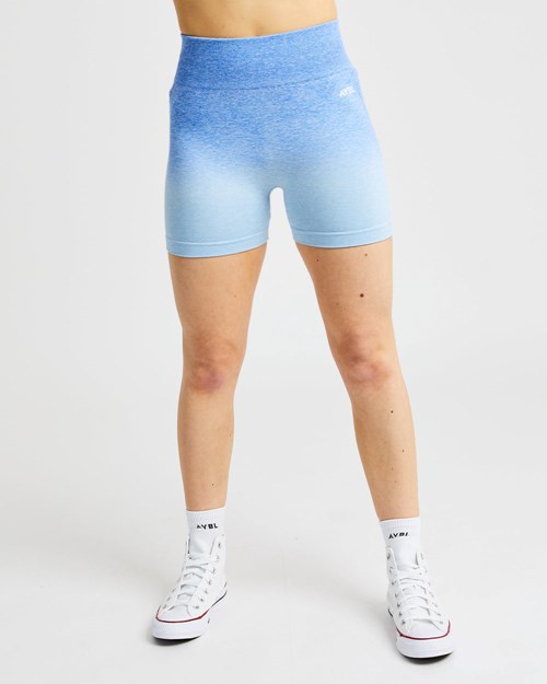 AYBL Pulse Ombré Seamless Shorts Blå | LCMKFN-639