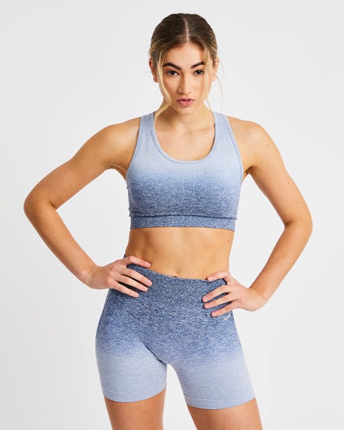 AYBL Pulse Ombré Seamless Sports Bra Marineblå | FDWUZO-561