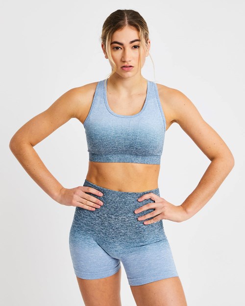 AYBL Pulse Ombré Seamless Sports Bra Teal | QSWRYT-726