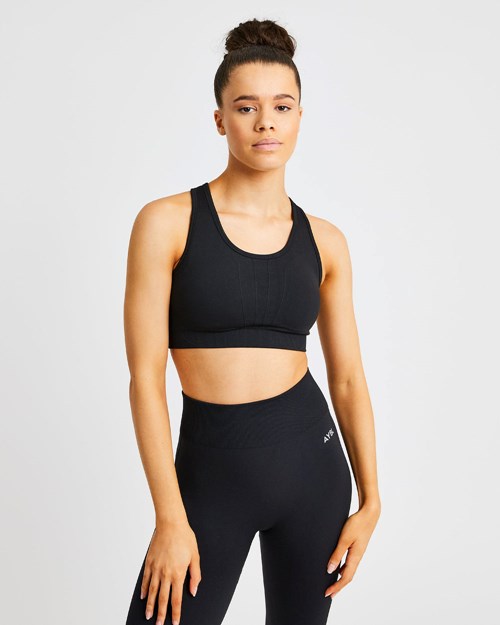 AYBL Pulse Seamless Sports Bra Svarte | KUIMLV-702