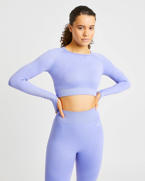 AYBL Reform Seamless Long Sleeve Crop Top Lilla | MLFNHU-672