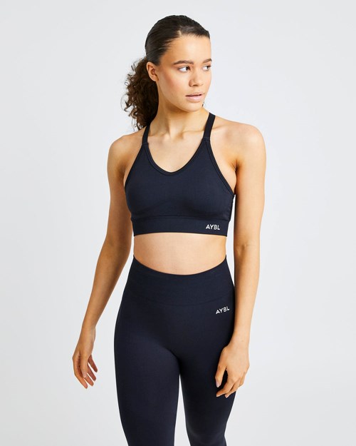 AYBL Reform Seamless Sports Bra Svarte | EOKPZJ-419