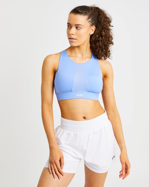 AYBL Sportive High Neck Sports Bra Blå | KOITJV-468