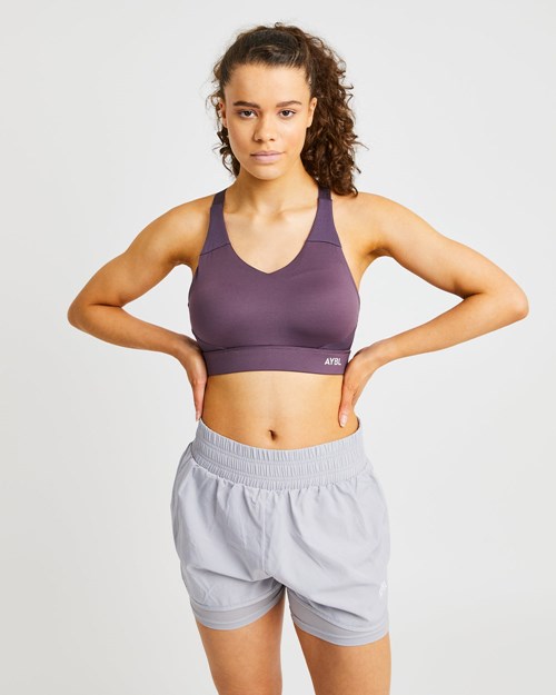 AYBL Sportive Open Back Sports Bra Lilla | YJDNCP-521