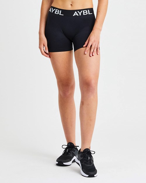 AYBL Staple Seamless Low Rise Shorts Svarte | FXLIDH-260