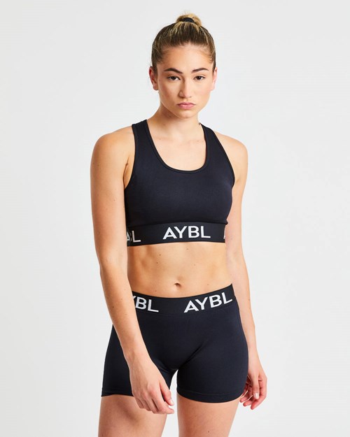 AYBL Staple Seamless Sports Bra Svarte | OFESRB-203
