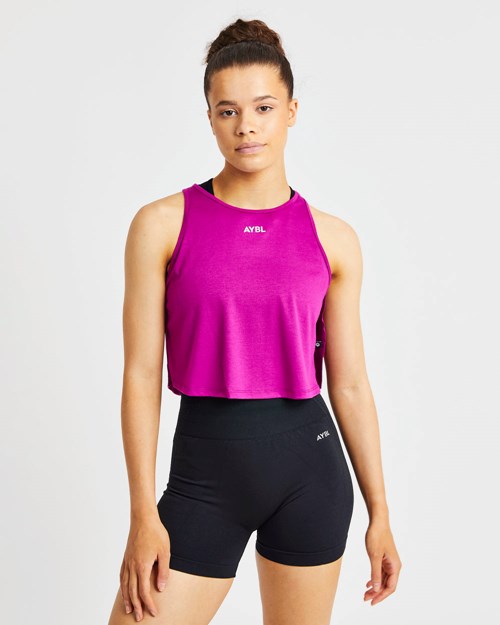 AYBL Strive Crop Vest Magenta | PZKMHO-482