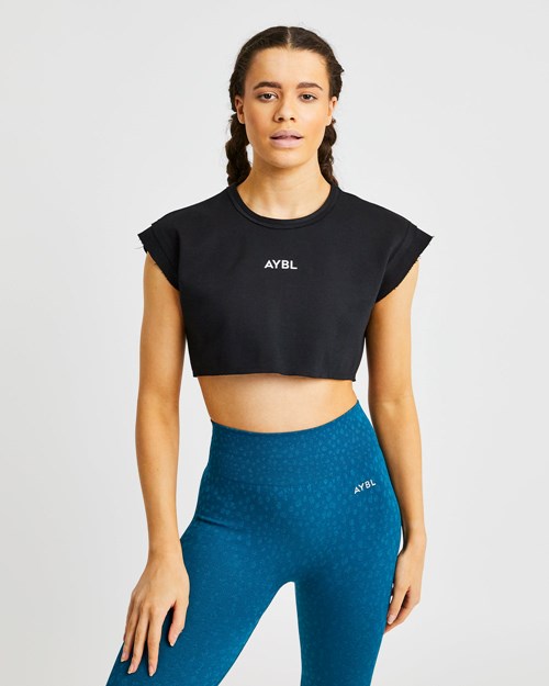 AYBL Trenings Crop Top Svarte | FKGUNM-825