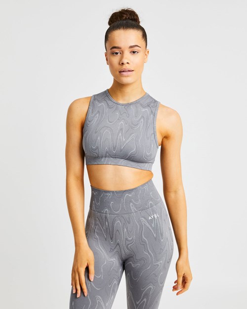 AYBL Velocity Seamless Crop Vest Grå | BXHKST-426