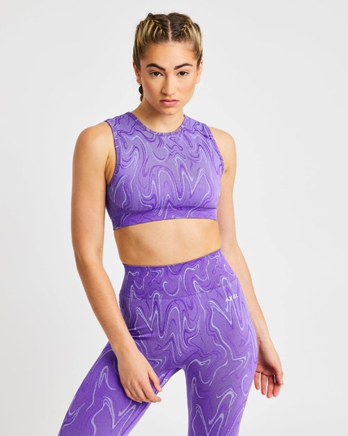 AYBL Velocity Seamless Crop Vest Lilla | HSXBKC-841