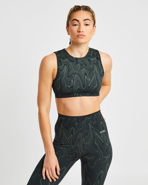 AYBL Velocity Seamless Crop Vest Svarte | GEXASL-058