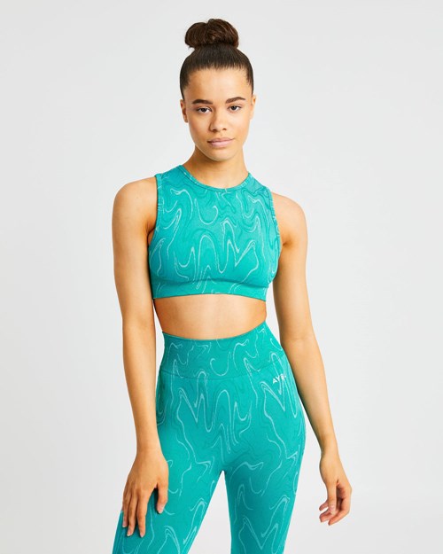 AYBL Velocity Seamless Crop Vest Turkis | QERZKN-675