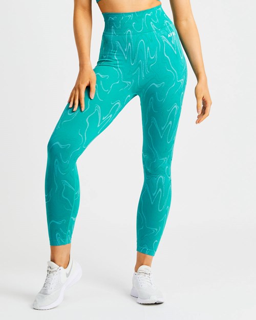 AYBL Velocity Seamless Leggings Turkis | JCNTLP-027