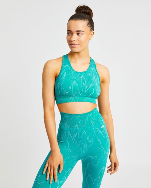 AYBL Velocity Seamless Sports Bra Turkis | VSIDHO-796